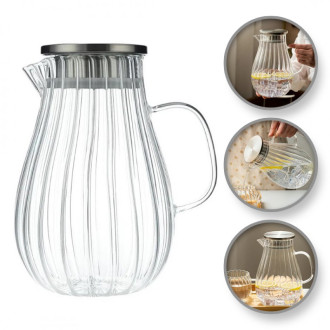 Sklenený džbán s vlnitými stenami, 1 700 ml