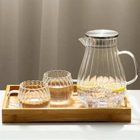 Sklenený džbán s vlnitými stenami, 1 700 ml