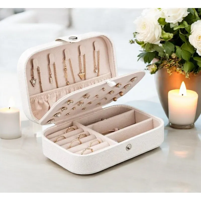 Šperkovnica - organizér na šperky - biela