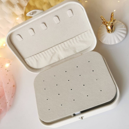 Šperkovnice - organizér na šperky - bílá