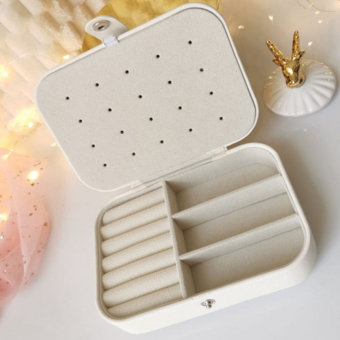 Šperkovnice - organizér na šperky - bílá