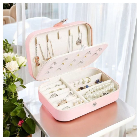 Šperkovnice - organizér na šperky - růžová 