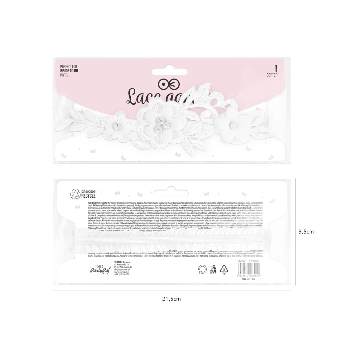 Virágmintás fehér menyasszonyi harisnyakötő lánybúcsúra