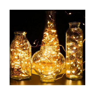 Svetelná reťaz 100 LED, teplá biela, 10 m