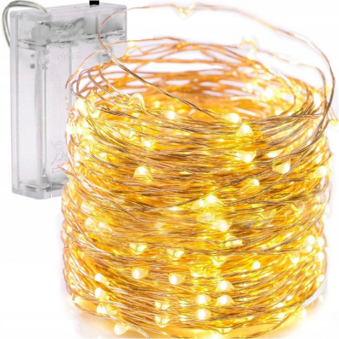 Svetelná reťaz 100 LED, teplá biela, 10 m