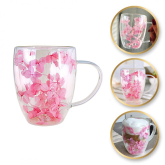 Termo pohár s dvojitou stenou s hortenziou 300 ml,1 ks 