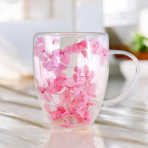 Termo pohár s dvojitou stenou s hortenziou 300 ml,1 ks 