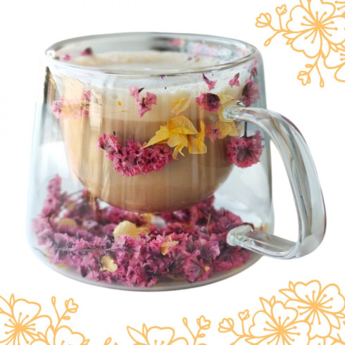 Termo pohár s kvetinovým dizajnom - 180 ml,1 ks