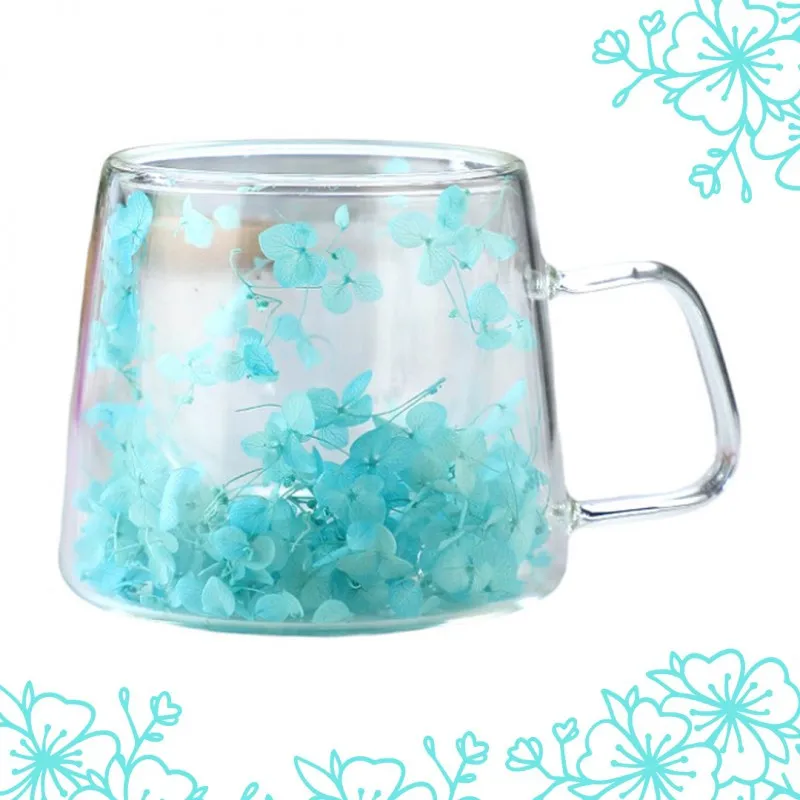 Termo pohár s kvetinovým dizajnom - modré kvety, 180 ml, 1 ks