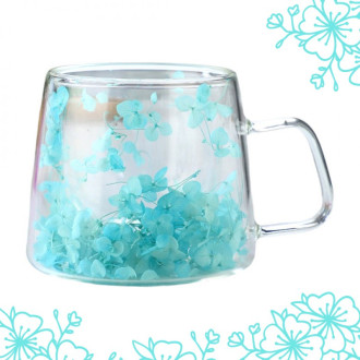 Termo pohár s kvetinovým dizajnom - modré kvety, 180 ml, 1 ks