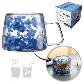 Termo pohár s modrými hortenziami 180 ml, 1ks