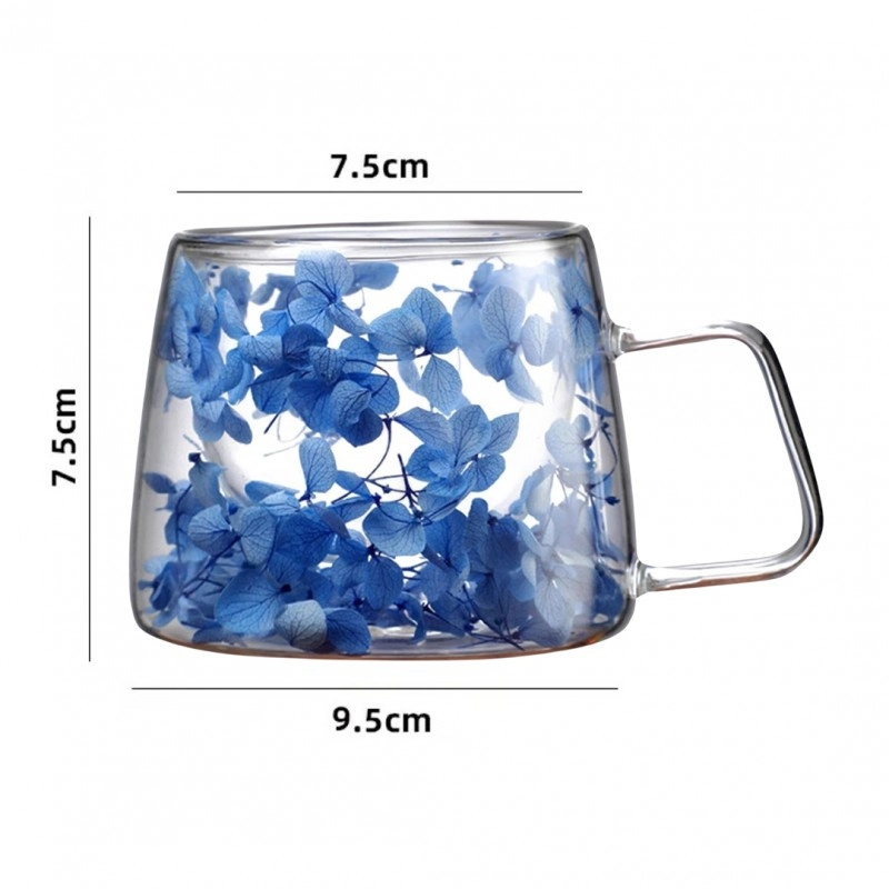 Termo sklenice s modrými hortenziemi 180 ml, 1ks