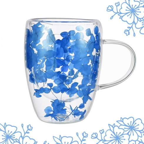 Termo pohár s modrými hortenziami 300 ml, 1ks