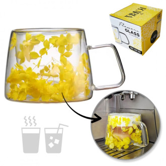 Termo pohár so žltými hortenziami 180 ml, 1ks