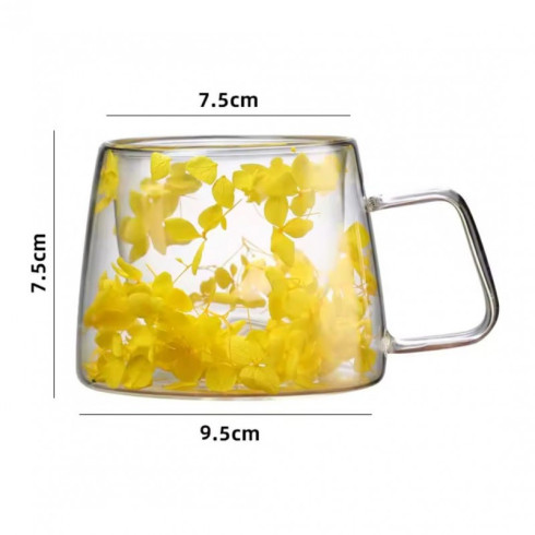 Termo pohár so žltými hortenziami 180 ml, 1ks