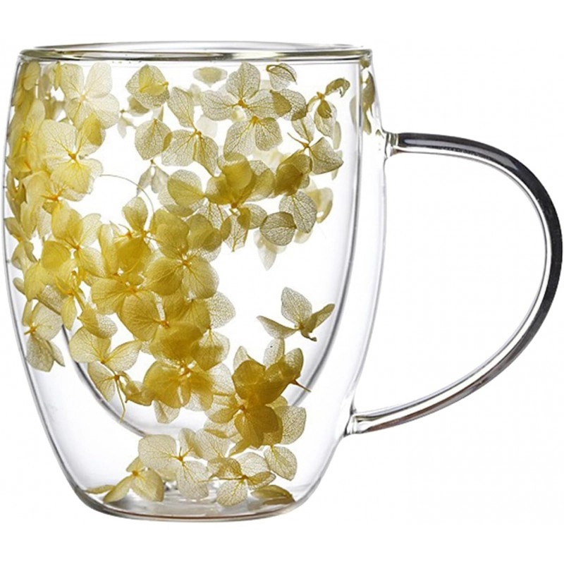 Termo sklenice se žlutými hortenziemi 300 ml, 1ks