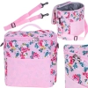 Termotaška na pláž a piknik 11l, ružová s kvetmi