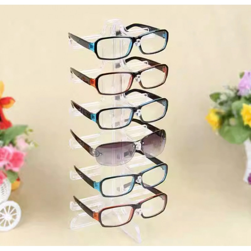 Transparentní stojan na brýle – 6 úrovní