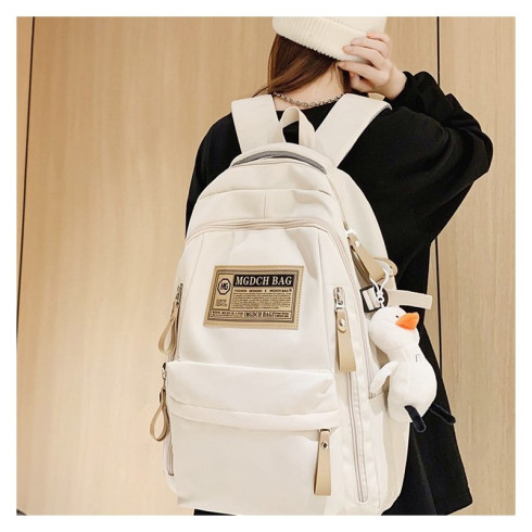 Univerzálny športový batoh s kľúčenkou - biely