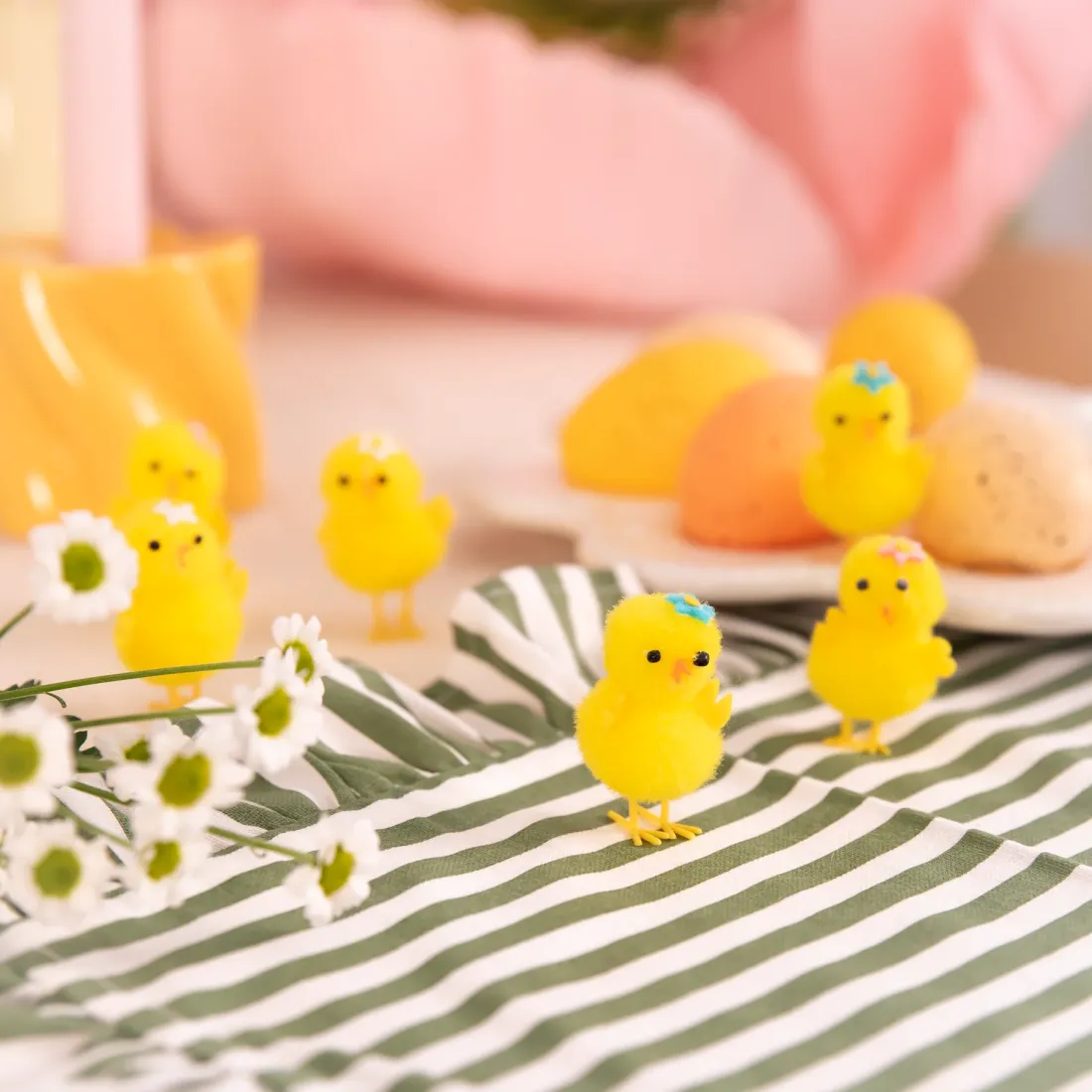 Decorațiuni de Paște - Puișor cu floricică, 6 buc.