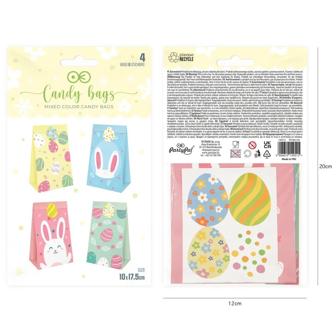 Velikonoční taštičky na bonbóny a čokoládky - sada 4 ks