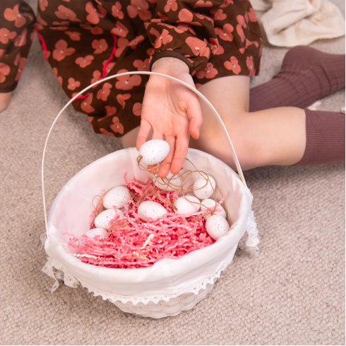 Velikonočna košarica za jajca – bela