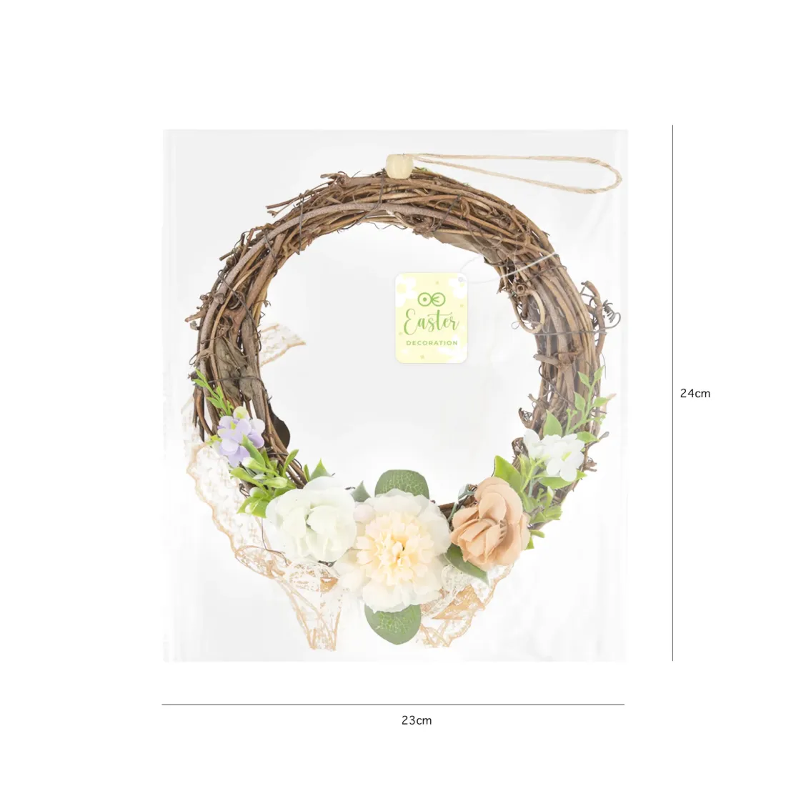 Veľkonočný veniec na zavesenie so stuhou 