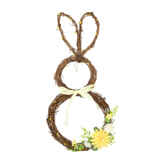 Velikonočni venček rumen z zajčkom, 1 kos