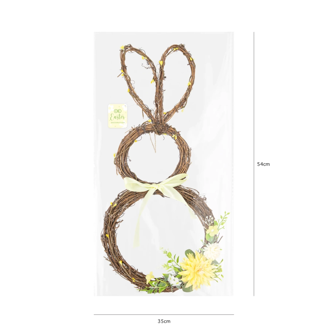 Coroniță de Paște galbenă cu iepuraș, 1 buc.