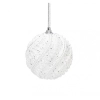 Vianočná biela perlová guľa, 8 cm
