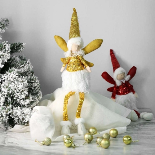 Vianočná dekorácia anjel 50cm - zlatý