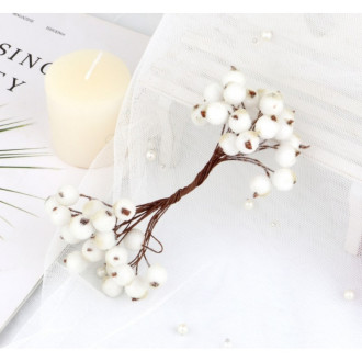 Vánoční dekorace bílé jeřabiny, 20 ks