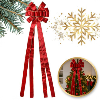 Vánoční dekorace červená mašle, 120 × 33 cm