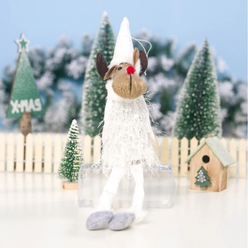 Vánoční dekorace sob 37cm - bílý