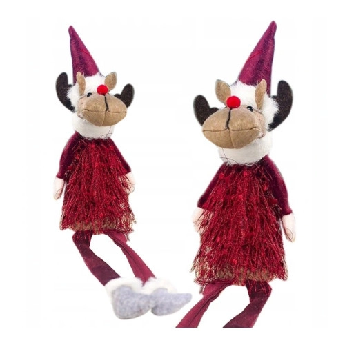 Vánoční dekorace sob 37 cm – červený