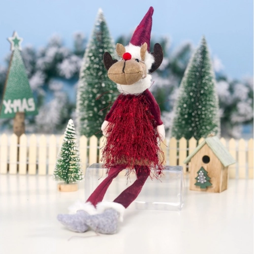 Vánoční dekorace sob 37 cm – červený