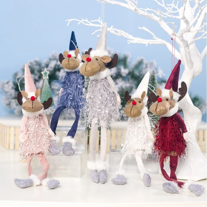 Vianočná dekorácia sob 37cm - červený