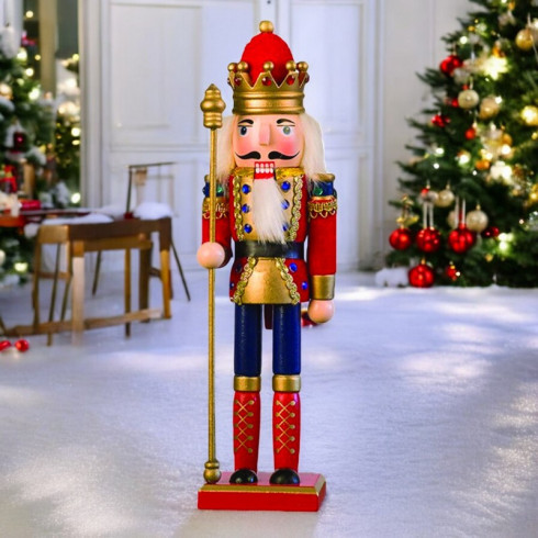 Vánoční figurka dřevěný Louskáček, 30 cm