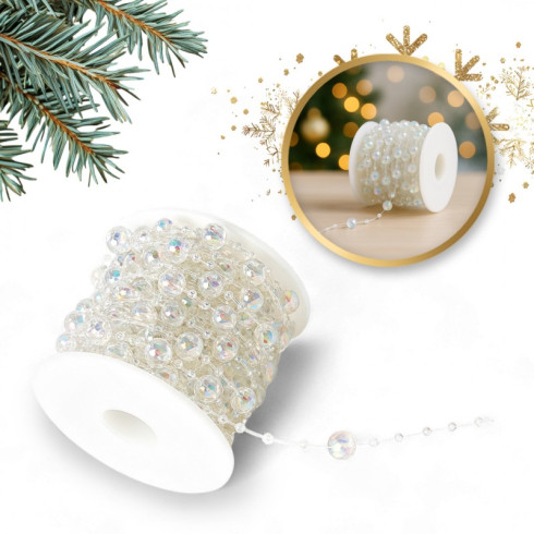 Vianočná girlanda z opálových korálikov, 10 m