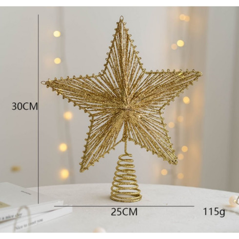 Vánoční LED hvězda na stromeček, 30 cm