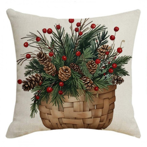 Vánoční povlečení na polštář 45 × 45 cm, chvojí