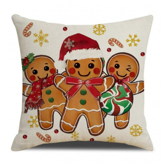 Vianočná obliečka na vankúš 45 × 45 cm, hravé medovníky