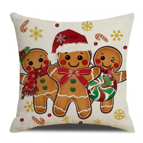 Vianočná obliečka na vankúš 45 × 45 cm, hravé medovníky