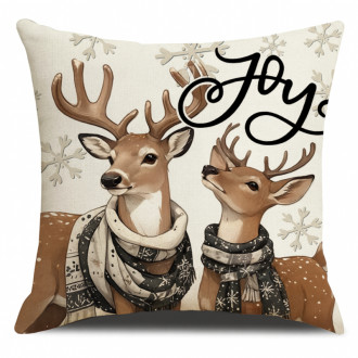 Vianočná obliečka na vankúš 45 × 45 cm, sobíky