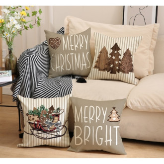 Vianočná obliečka na vankúš 45 × 45 cm, stromčeky