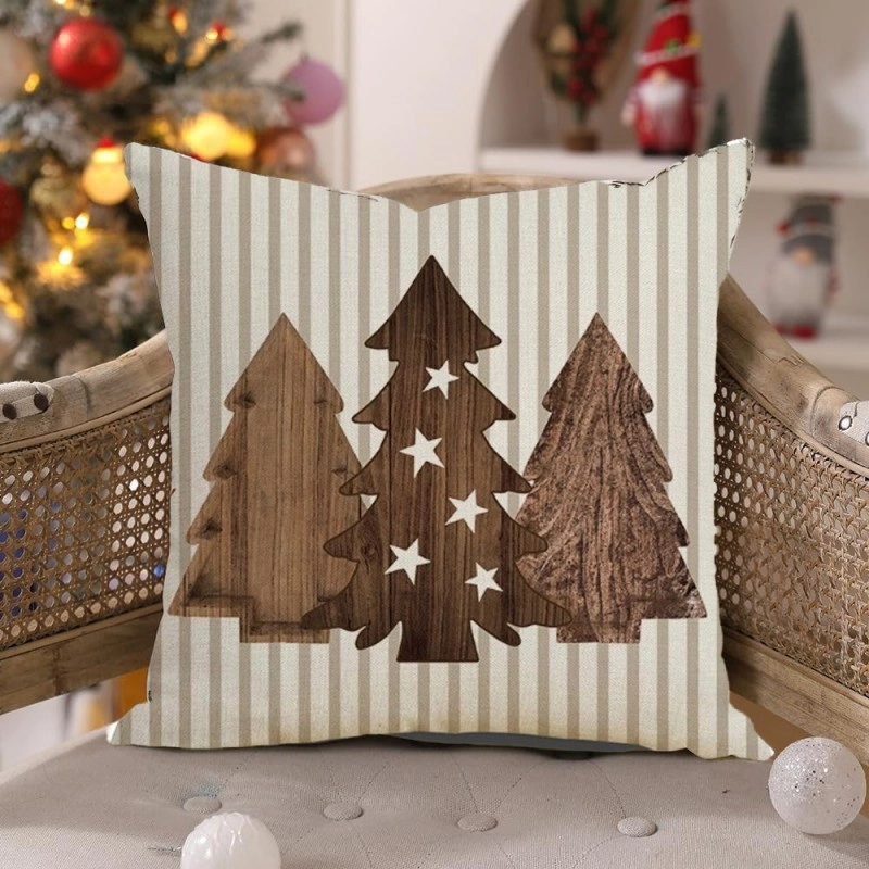 Vianočná obliečka na vankúš 45 × 45 cm, stromčeky