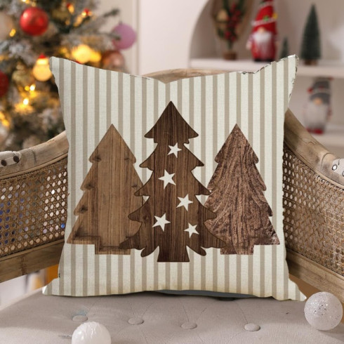 Vianočná obliečka na vankúš 45 × 45 cm, stromčeky