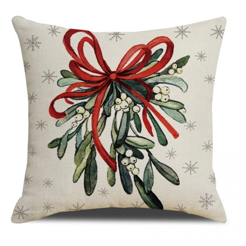 Vianočná obliečka na vankúš 45 × 45 cm, vianočné imelo