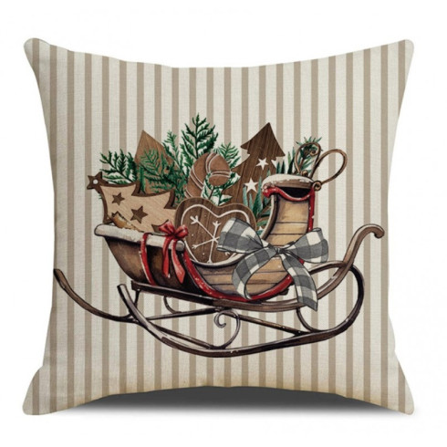 Vianočná obliečka na vankúš 45 × 45 cm, vianočné sane