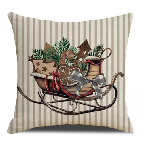 Vianočná obliečka na vankúš 45 × 45 cm, vianočné sane